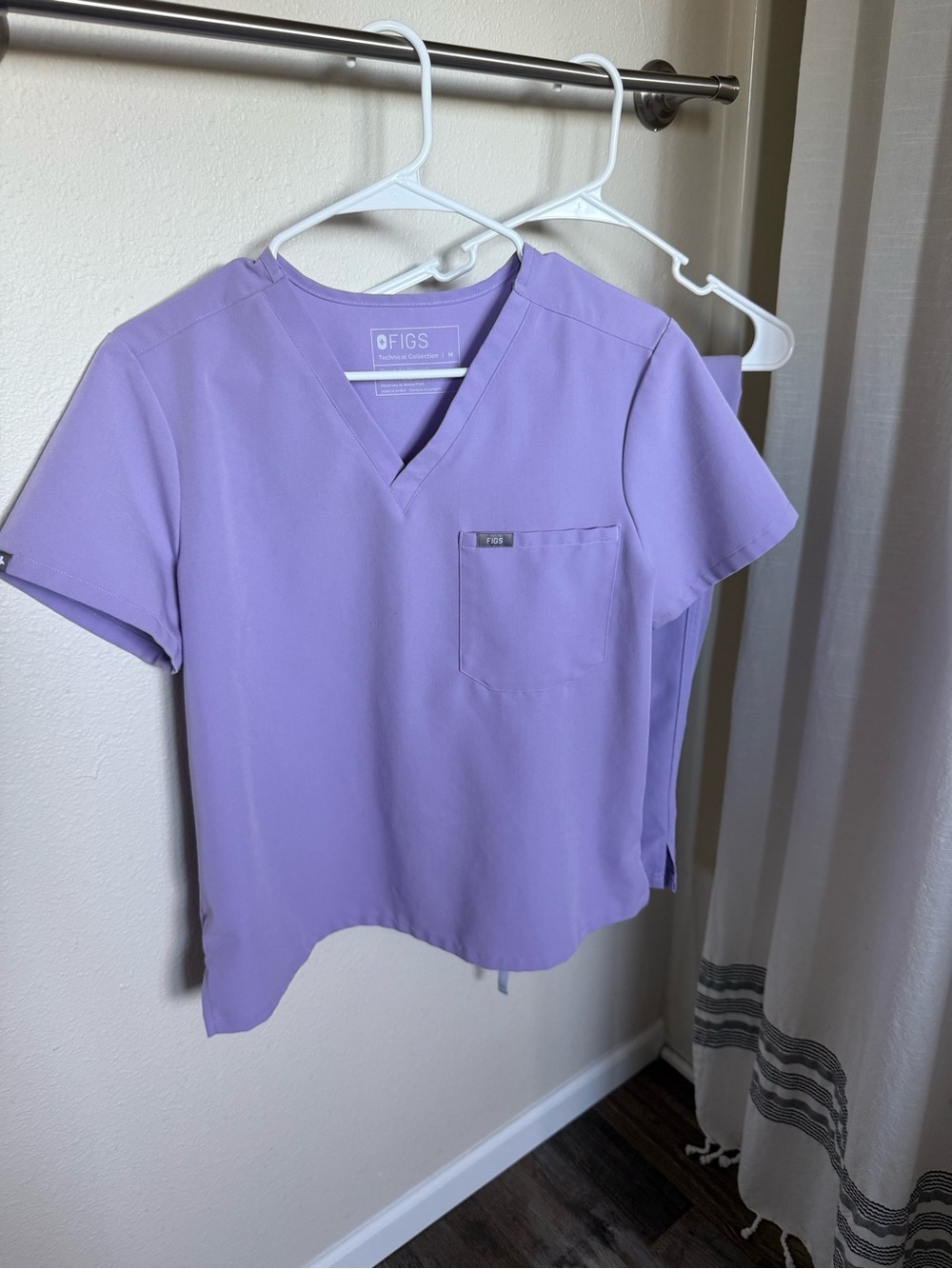 FIGS Women's Lavender V-Neck Scrub Top